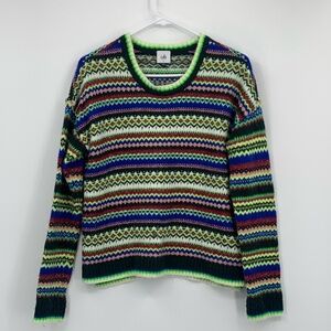CAbi Multicolor Striped Crew Neck Sweater